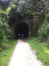 Entering a tunnel on our bike ride